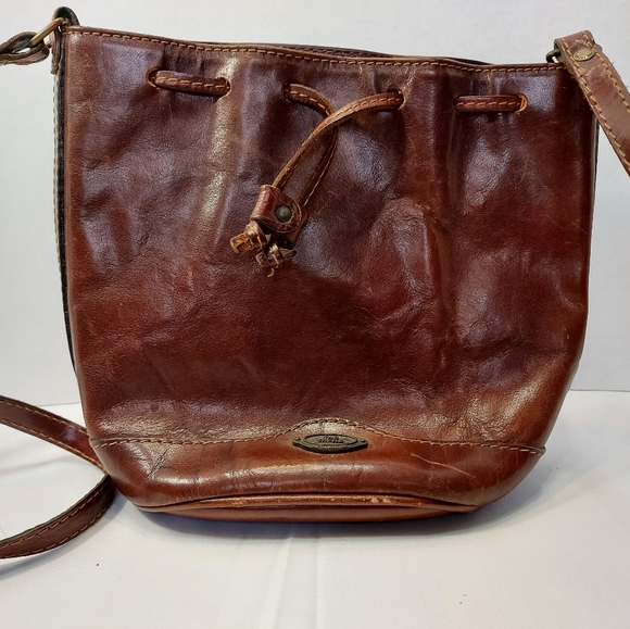 the trend Handbags - The Trend Original Brown Leather Crossbody Saddlebag Style Purse/ Handbag